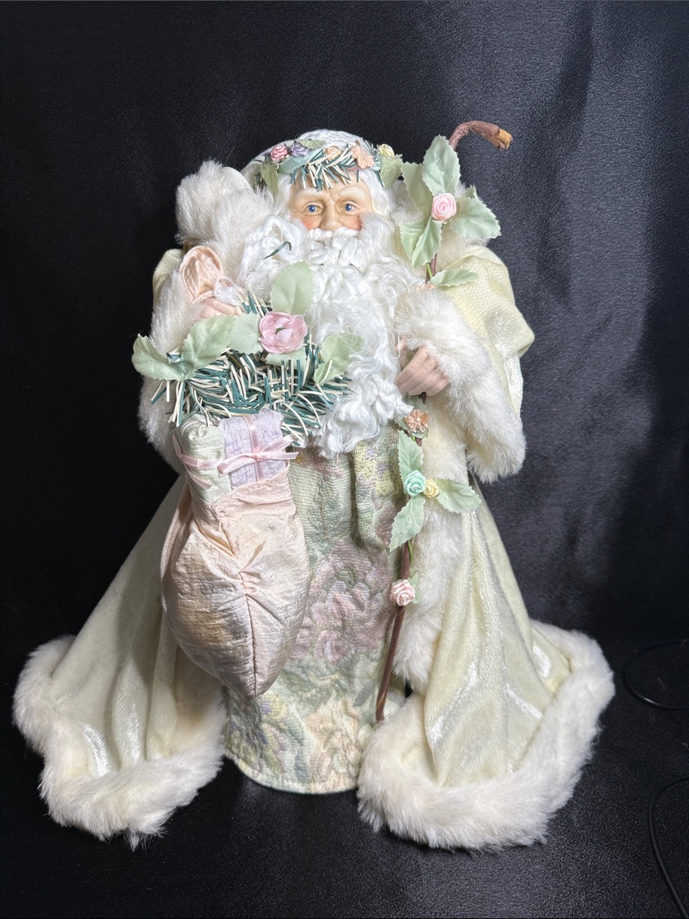 Victorian Porcelain Santa 16 In Tall